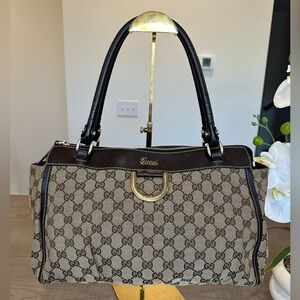 Gucci Abbey D-Ring Canvas Tote Bag